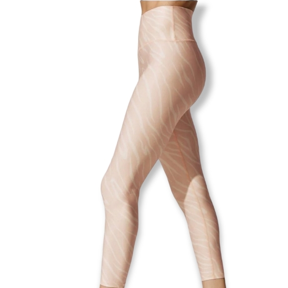 Carbon38 Pants - CARBON38 Zebra Print Pink White 7/8 High Rise Legging size Large